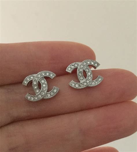 chanel earrings cc silver|chanel earrings price silver.